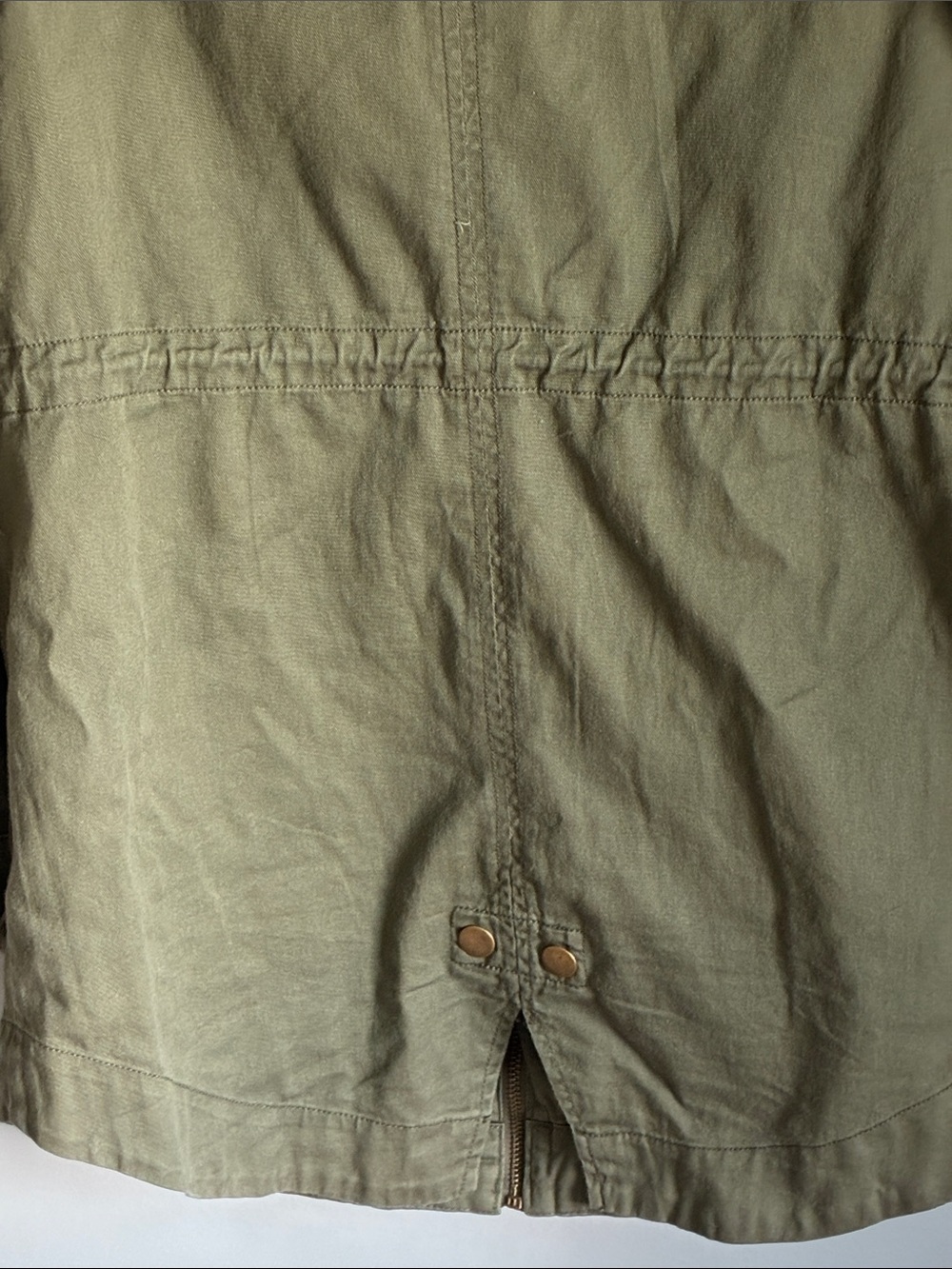 Olive Utility Jacket with Drawstring Waist - Picture 5 of 6
